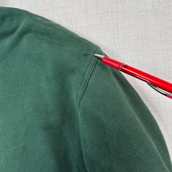 Vintage Eddie Bauer Hoodie Full Zip Green Cotton Blend Heavyweight Size Tall M - Picture 6 of 15